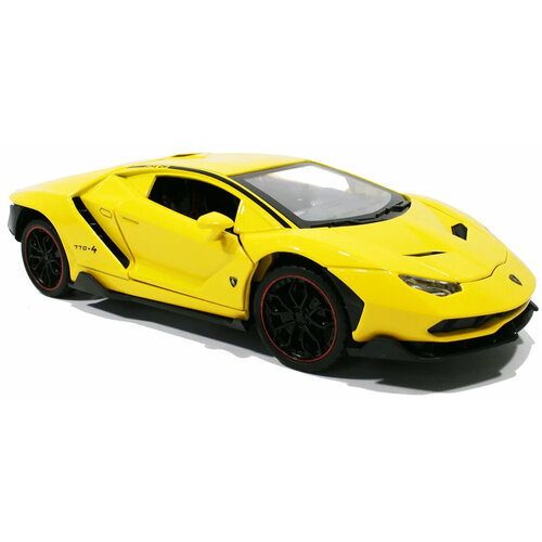 Металлическая инерционная машинка Ламборгини Хуракан Lamborghini Huracan 1:24 21 см (желтый) машинка welly 1 24 lamborghini huracan coupe черный