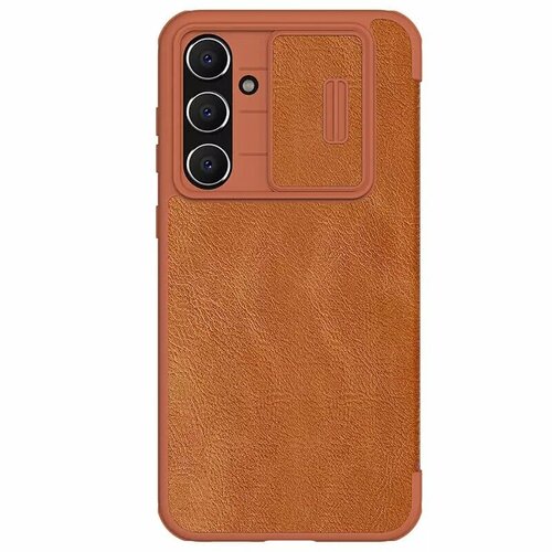 Кожаный чехол-книжка Nillkin Qin Pro Leather Case для Samsung Galaxy S23 FE, коричневый