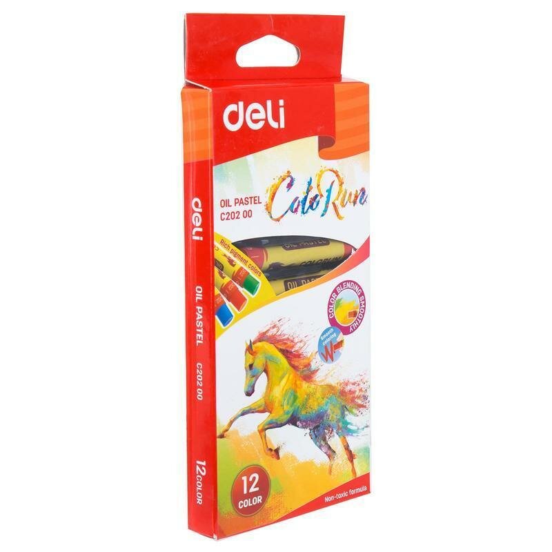 Пастель масляная 12 цветов Deli ColoRun, круглая