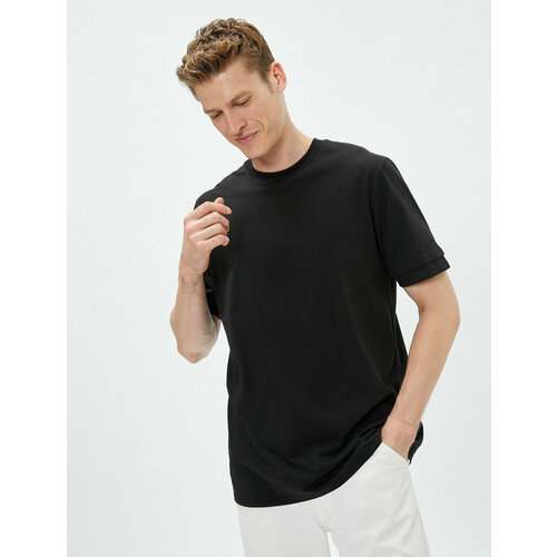 фото Футболка koton, размер l, черный