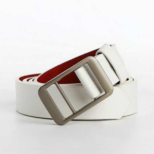 фото Ремень сима-ленд, размер 100, белый сима-лэнд