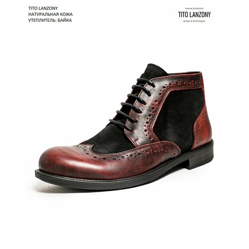 фото Ботинки tito lanzony, размер 40, бордовый, черный