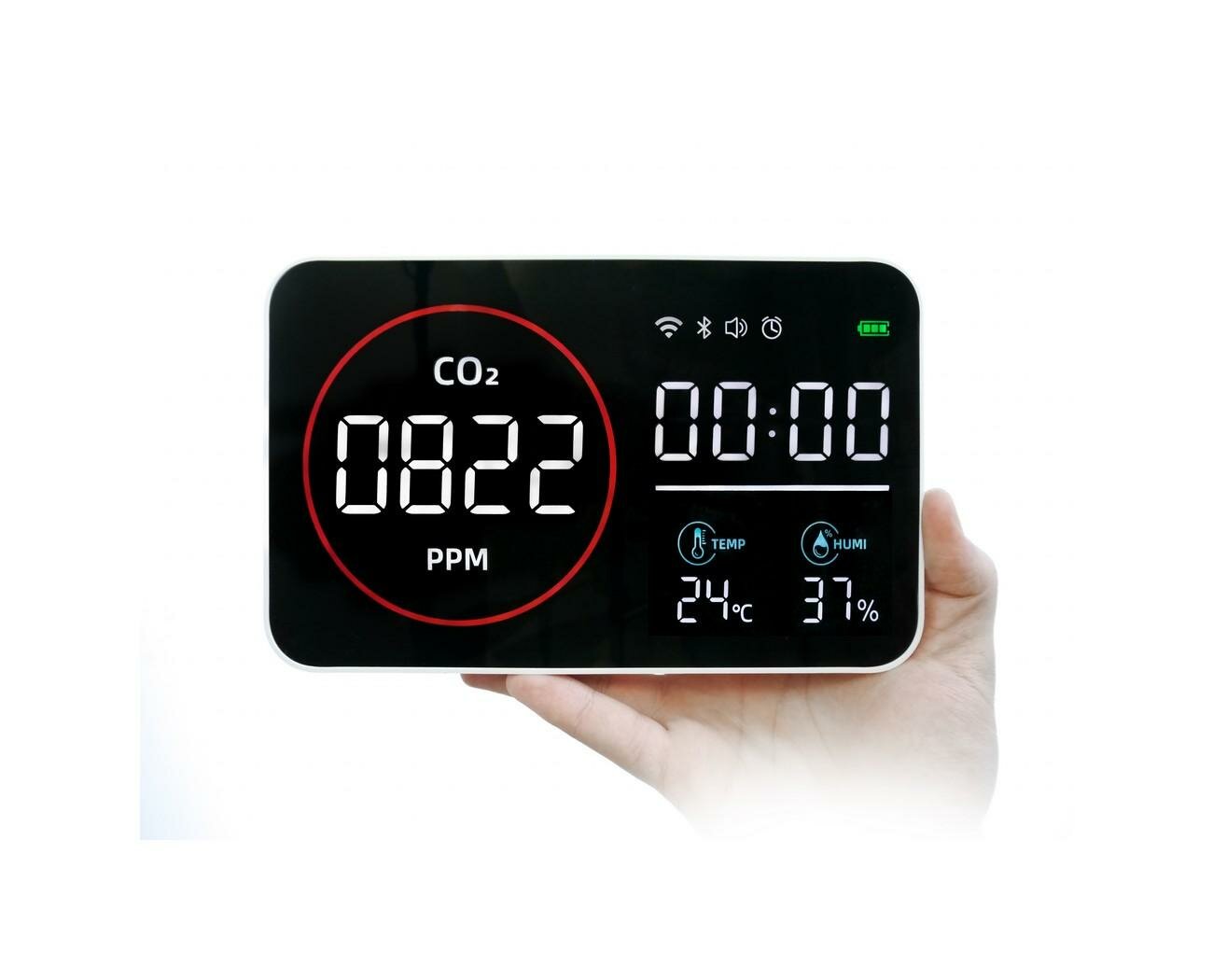 Многофункциональный датчик Tuya Wi-Fi монитор качества воздуха 4 в 1 (умный детектор) - Straz Gaz 916-M6-ТУЙЯ (O43396MN) CO2 влажность температура