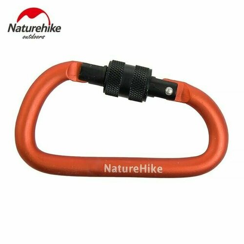 фото Карабин naturehike d-type 8cm с блокировкой nh15a008-d (orange)