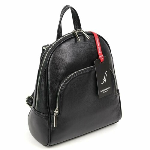 фото Рюкзак sergio valentini sv-sz748/c блек, фактура гладкая, черный