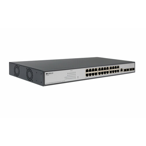 Управляемый L3 PoE-коммутатор Origo OS3228P/380W, 24x1000Base-T PoE+, 4x10G SFP+, PoE-бюджет 370 Вт