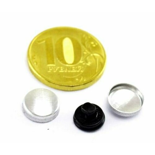 Заготовки для обтяжки пуговиц №16 9,5 мм черные(уп.20шт) 