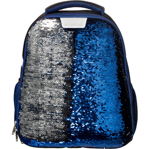 Школьный рюкзак №1School Sparkle Blue с ортопедической спинкой и двусторонними пайетками (синий) рюкзак школьный 1school future синий 45 5x31x14 см