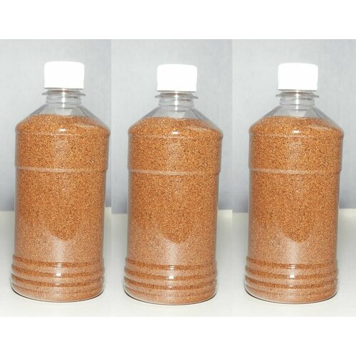 Светло-коричневый кварцевый песок 2400г (3шт по 800г) для творчества, декора, рисования, светового стола, флорариума (фр. 0,4-0,8)