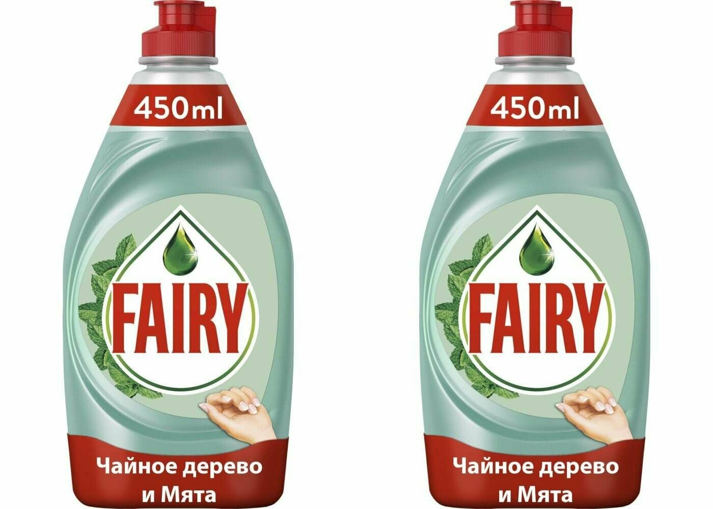 Fairy Средство для мытья посуды Нежные руки Чайное дерево и Мята, 450 мл, 2 шт.