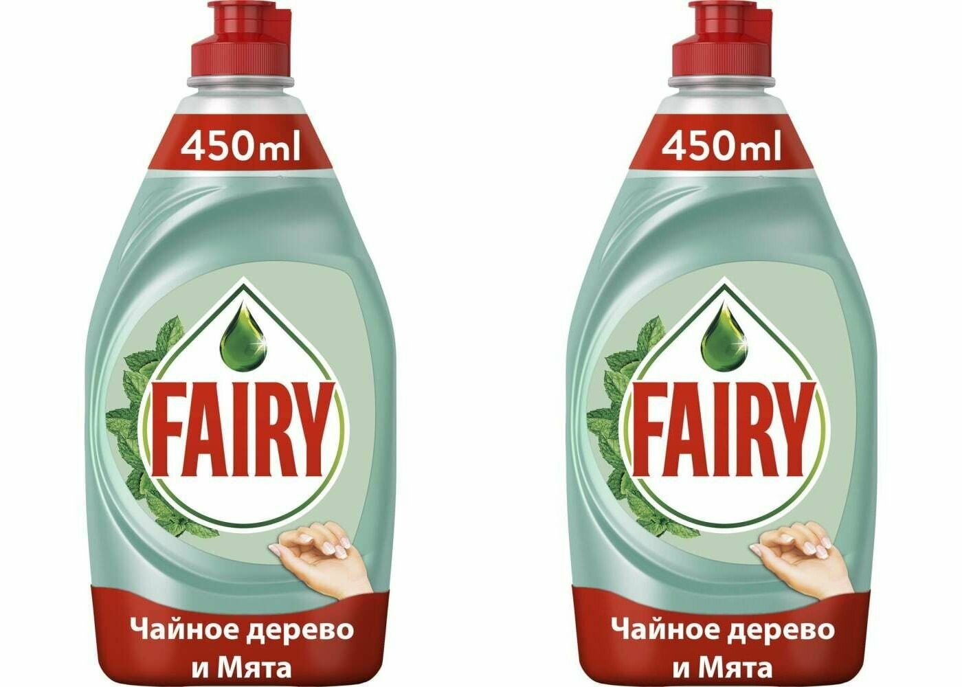 Fairy Средство для мытья посуды Нежные руки Чайное дерево и Мята, 450 мл, 2 шт.