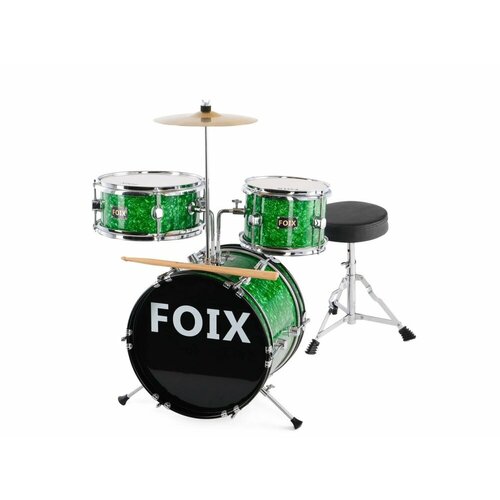 Foix CDF-1096GR Барабанная установка детская, зеленая том барабан 10 x 8 drumcraft series 6 pb bk hw