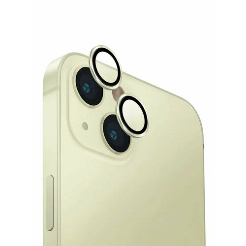 Защитное стекло для камеры iPhone 15/15 Plus Uniq OPTIX Camera Lens protector Aluminium Mist Yellow