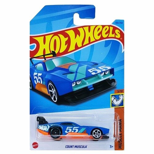 HKK89 Машинка игрушка Hot Wheels металлическая коллекционная Count Muscula синий; оранжевый машинка hot wheels 5785 muscle mania count muscula hkk89 n521