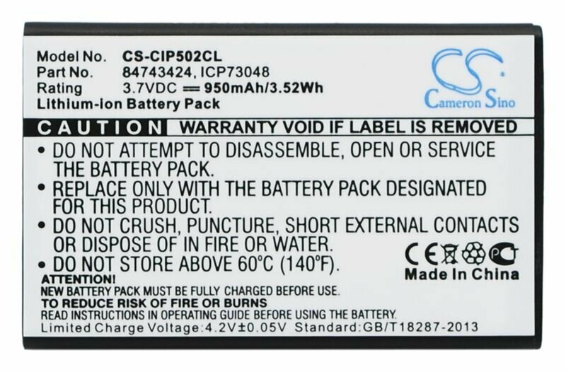Аккумулятор Cameron Sino для радиотелефона Spectralink 7532 7202 7520 7522 7622 7502; Polycom Kirk 5020 5040 p/n: 84743424 ICP73048 950мАч