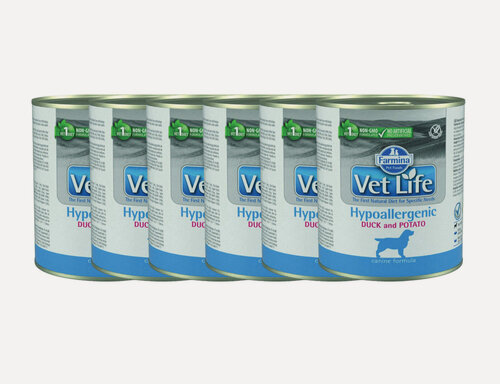Изображение товара Паштет Vet Life Hypoallergenic Утка с картофелем гипоаллергенный 300г 6 шт