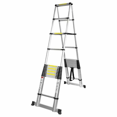 Лестница телескопическая двухсекционная 10-5454м1313ступенек max нагрузка 120кг вес 280кг 38345₽