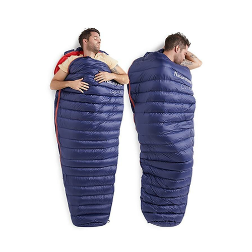 Мешок спальный Naturehike CW300 NH18S300-D из гусинного пуха голубой 6927595761373 2299600₽