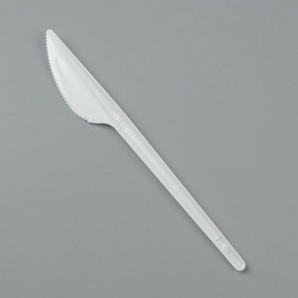 Нож одноразовый "Белый" в индивидуальной упаковке, 16.5 см