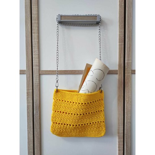 фото Сумка , фактура вязаная, желтый нет бренда