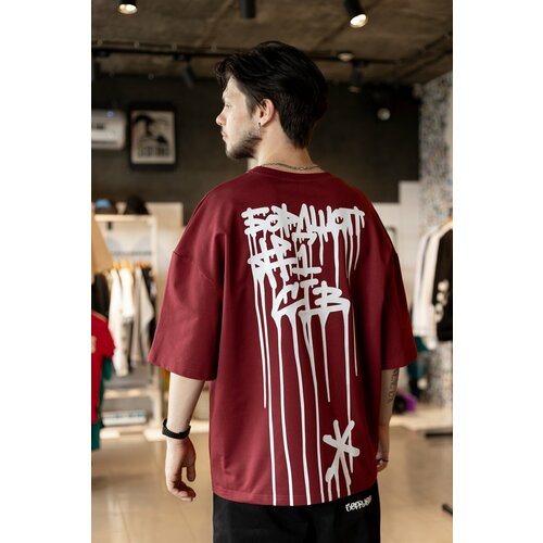 фото Футболка бордшоп#1, размер xs, белый, бордовый