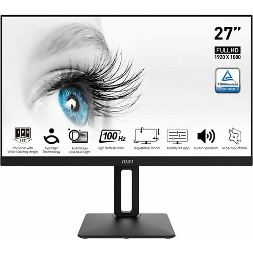 Монитор MSI 27 Pro MP271AP черный IPS LED 1ms 16:9 HDMI M/M матовая HAS Piv 300cd 178гр/178гр 1920x1080 100Hz VGA DP FHD 3.9кг монитор acer 27 nitro vg270ebmipx черный ips led 1ms 16 9 hdmi m m матовая 250cd 178гр 178гр 1920x1080 100hz freesync dp fhd 4 8кг