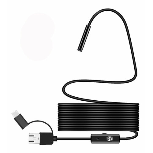 Видеоэндоскоп ATR для смартфона и ПК. USB / Micro USB / Type-C, 1 метр, Водонепроницаемый (мягкий кабель)