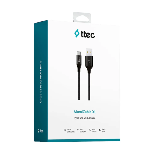 Кабель ttec Alumi USB-A - Type-C (2DK23) только для зарядки