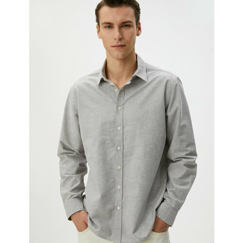 фото Рубашка koton, размер 48, коричневый