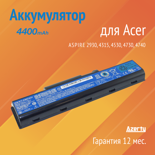 Аккумулятор AS07A32 для Acer Aspire 2930 / 4315 / 4530 / 4730 / 4740 / 4920 / 4930 (AS07A41, AS07A51, AS07A52) 11.1V 4400mAh клавиатура для ноутбука acer aspire 5335 5542 5542g 5735 5740 5740g p n kb i170a 103