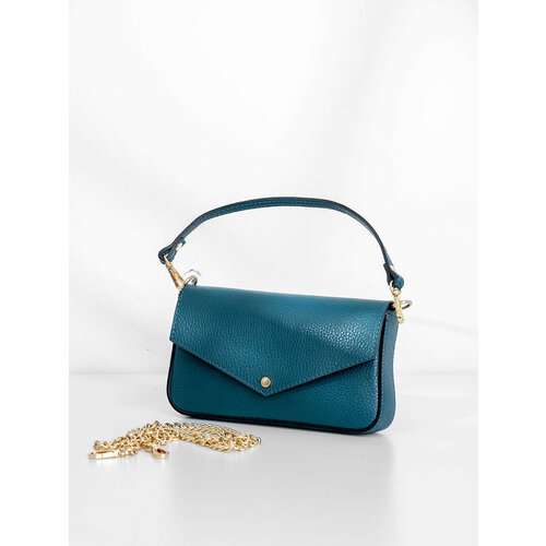 фото Сумка клатч steffalini, фактура зернистая, голубой