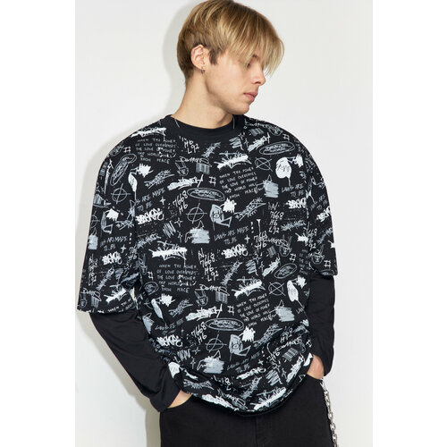 фото Футболка befree, размер xs, белый, черный