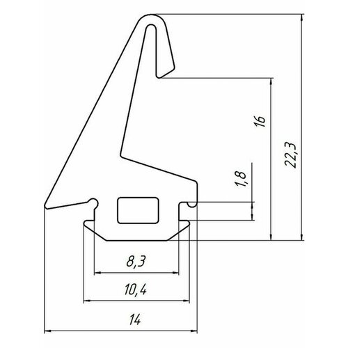 Уплотнитель для алюминиевых окон ТПУ-66015, 20м