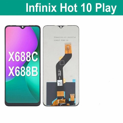 Дисплей для Infinix Hot 10 Play (X688B) / Hot 11 Play (в сборе с тачскрином) (черный) дисплей для infinix 11 play с тачскрином черный