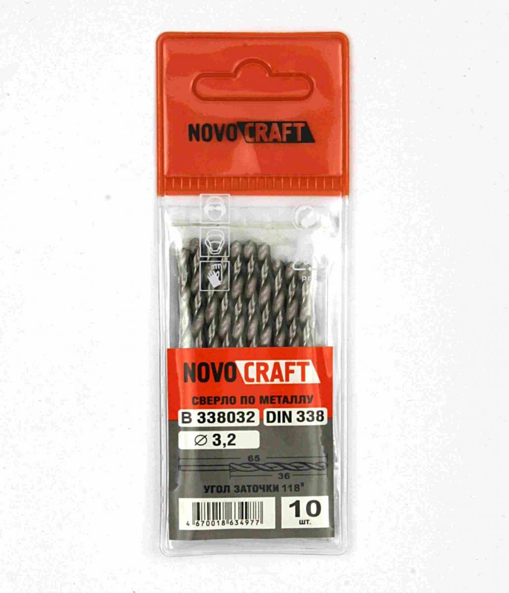 фото Сверло по метaллу 3,2 мм Novocraft Sand средняя серия, DIN 338, уп. 10 шт.