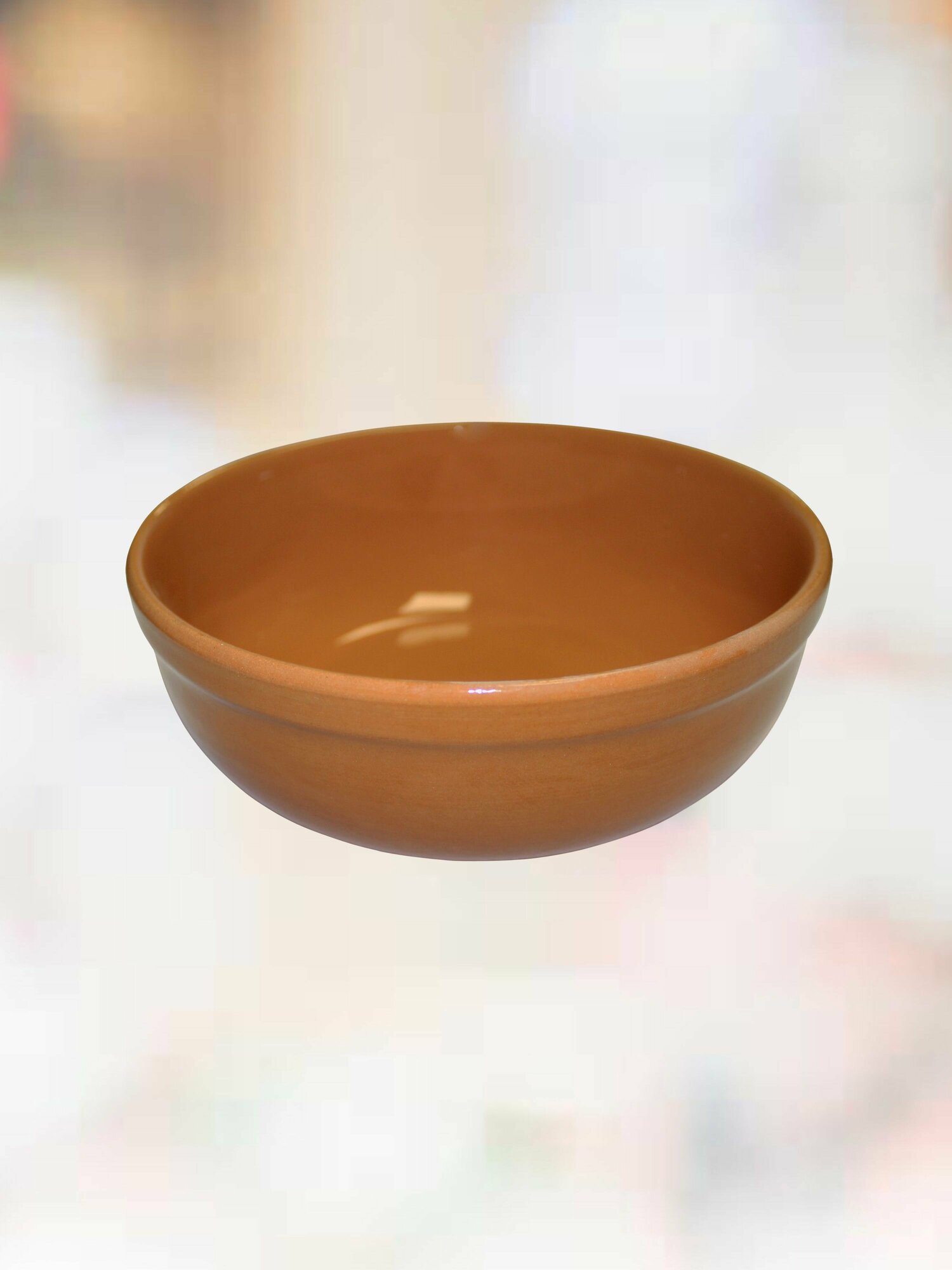 Тарелка Ломоносовская керамика "Глинка", для хаша, керамика, 1,2 л, круглая форма, d19 см, терракот — фото 1