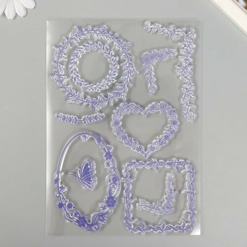 Штамп для творчества силикон Растительные рамочки 15х21 см 794₽