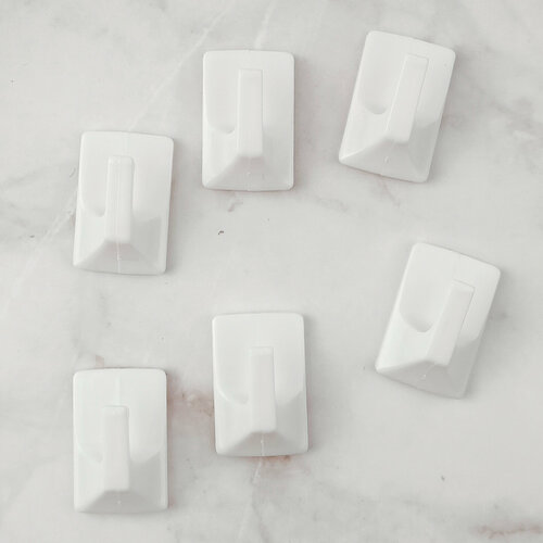 Набор крючков Прямоугольники, 6шт, цвет: белый