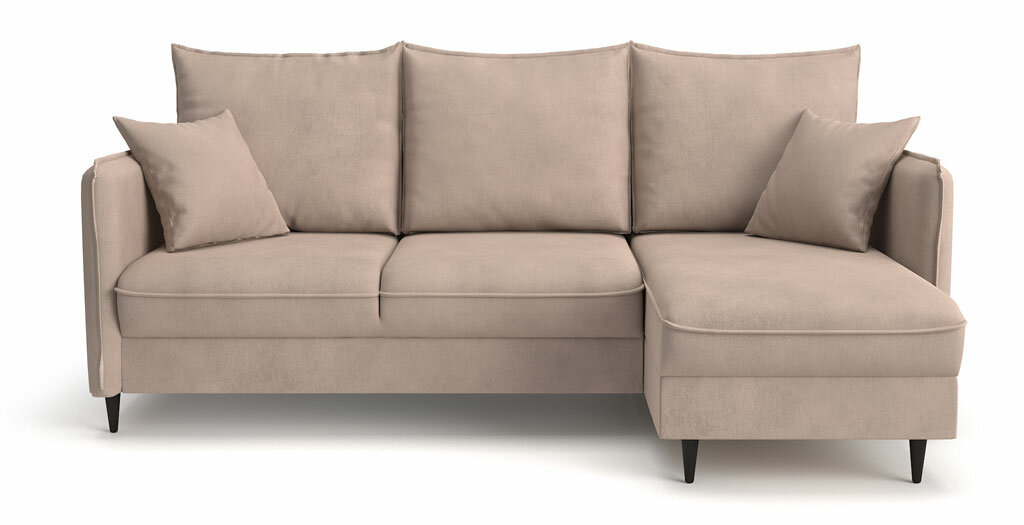 Угловой диван-кровать Фьорд PUSHE, 221х155х97, механизм Тик-Так, независимый пружинный блок, угловой диван пуше раскладной ортопедический, с ящиком для белья