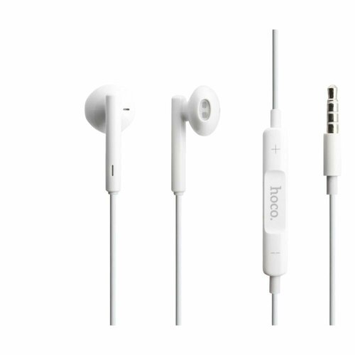 Наушники проводные с микрофоном Hoco M64 Melodious MiniJack 35мм 12 метра белые 42200₽