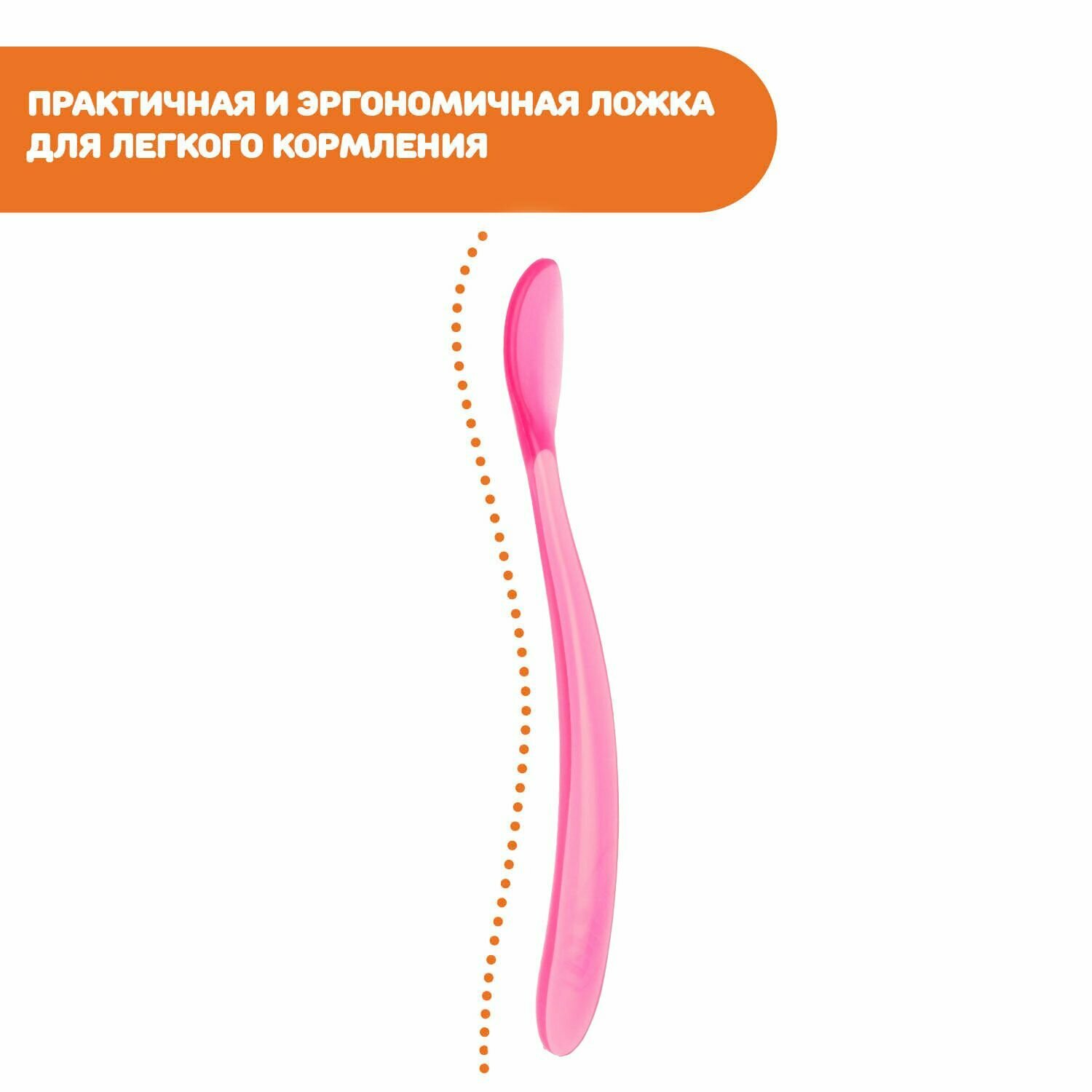 Набор ложек Chicco Softly Spoon розовый