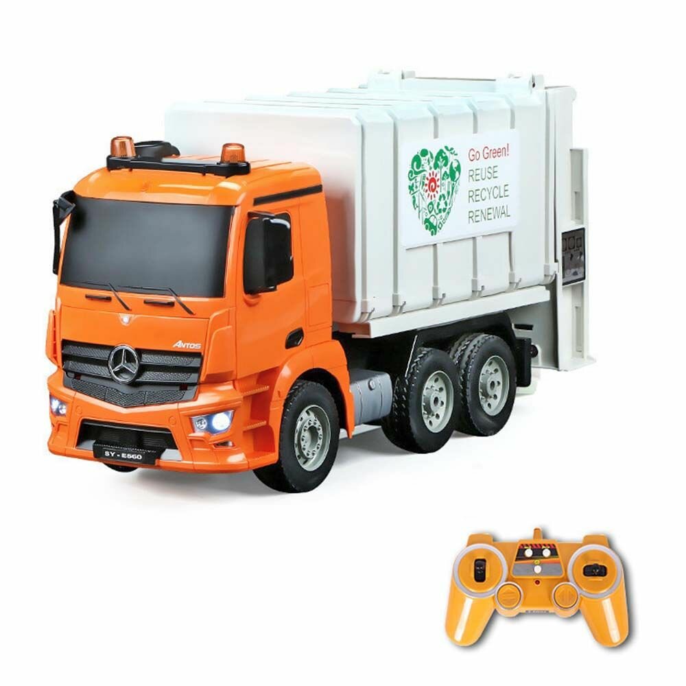 Машина-Мусоровоз на РУ (звук) в коробке механизм подъема корзины E560-003 Double Egle - фото №12