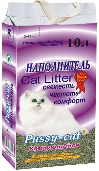 Наполнитель для кошачьего туалета Pussy-Cat комкующийся 10л