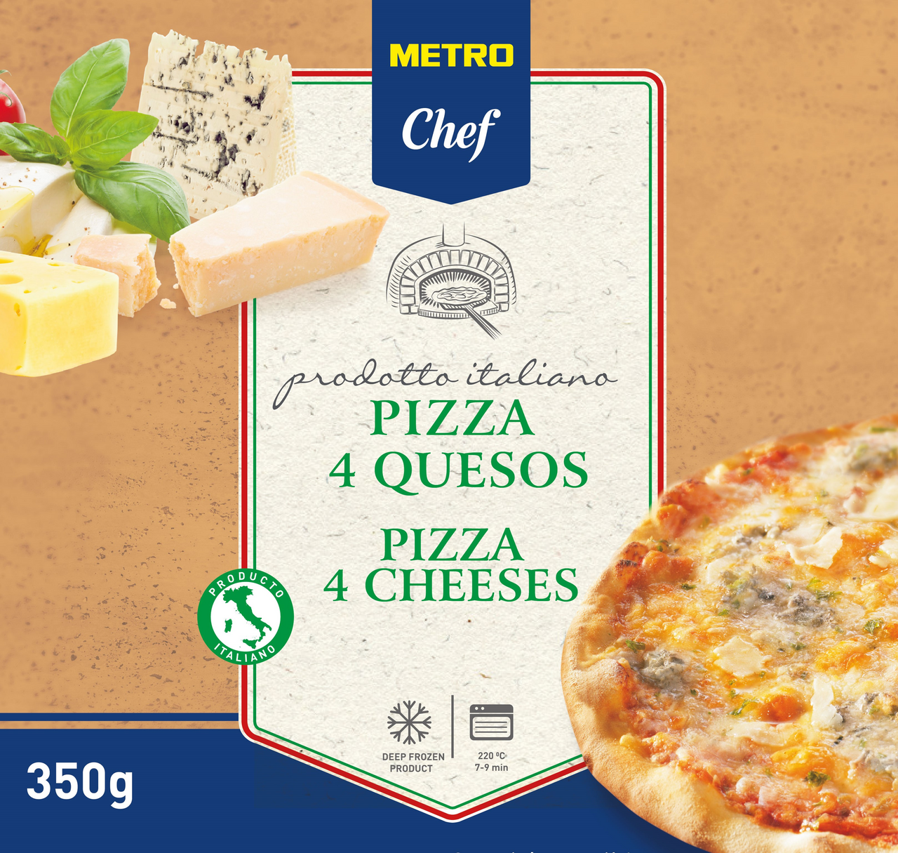 Пицца Metro Chef 4 сыра 27 см