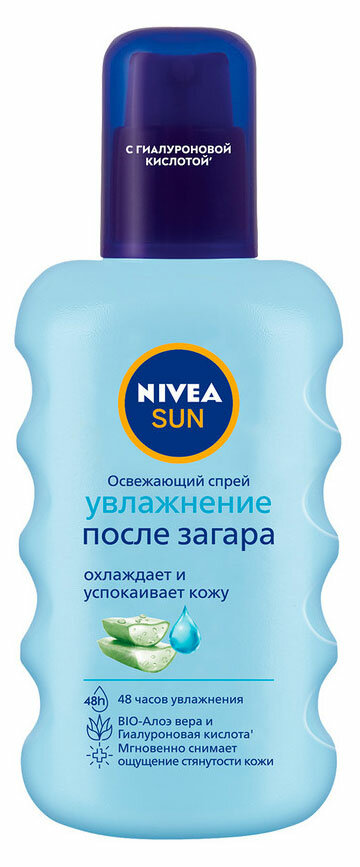 Спрей для тела после загара NIVEA Sun Увлажнение освежающий с алоэ вера, 200 мл