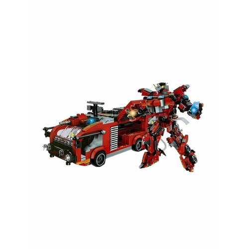 Конструктор 2 в 1 Пожарная машина-робот конструктор джип 213 деталей 3811 ребенку