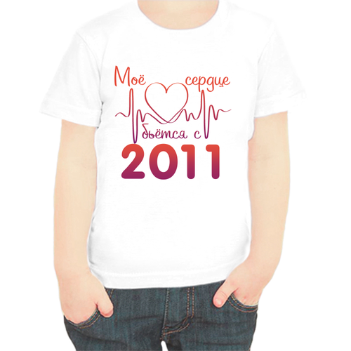 фото Футболка , размер 116, белый нет бренда