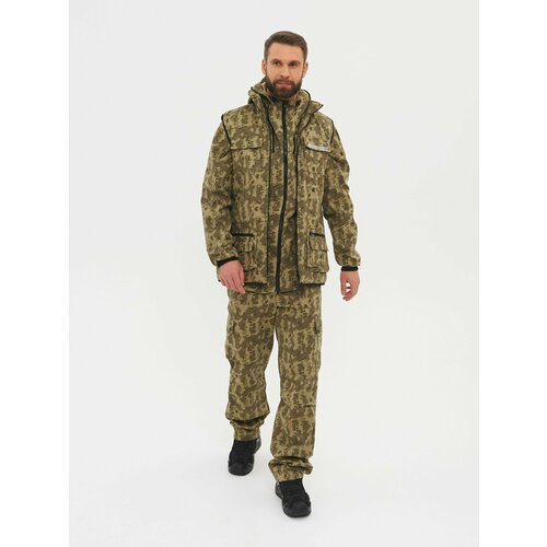 Костюм тактический мужской летний Huntsman Тайга-3 для охоты и рыбалки, ткань твил-пич, цвет ряска (р.44-46/182-188)