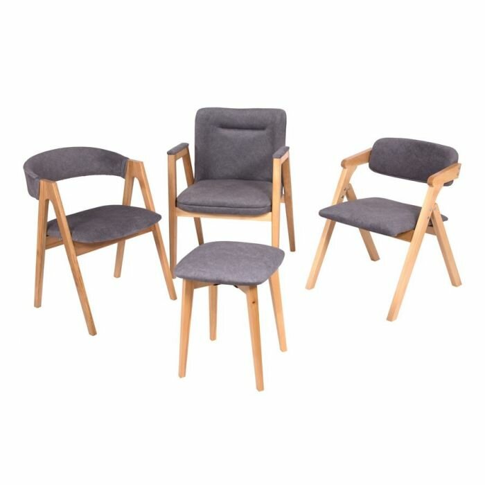 Табурет (бук/ткань Айсберг грей) — фото 1