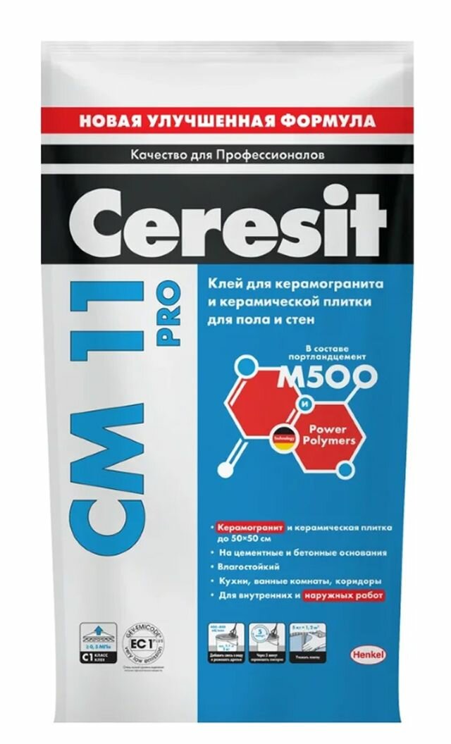 Клей для плитки Ceresit CM 11 PRO 5 кг 1 шт